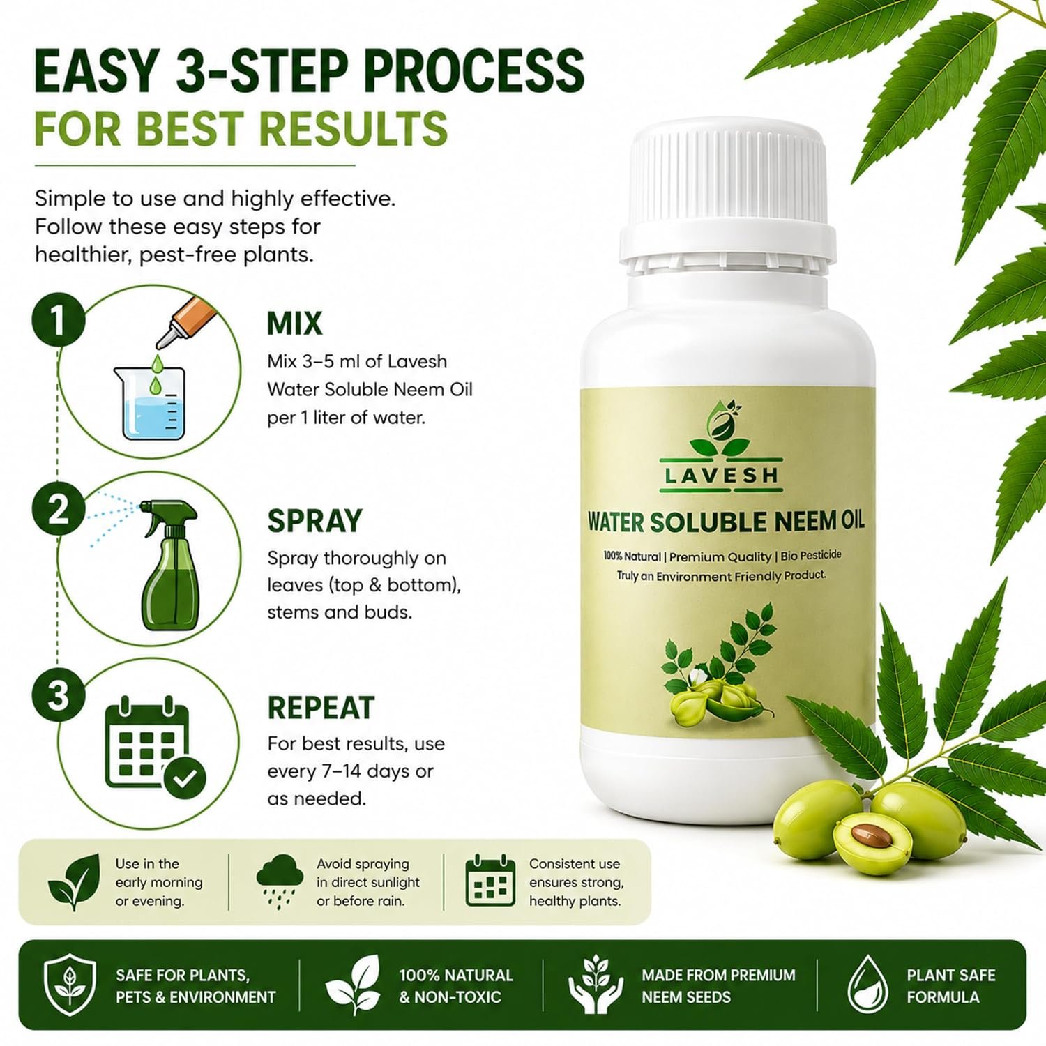 Lavesh Neem Oil for Plants Insects Spray - Image 2